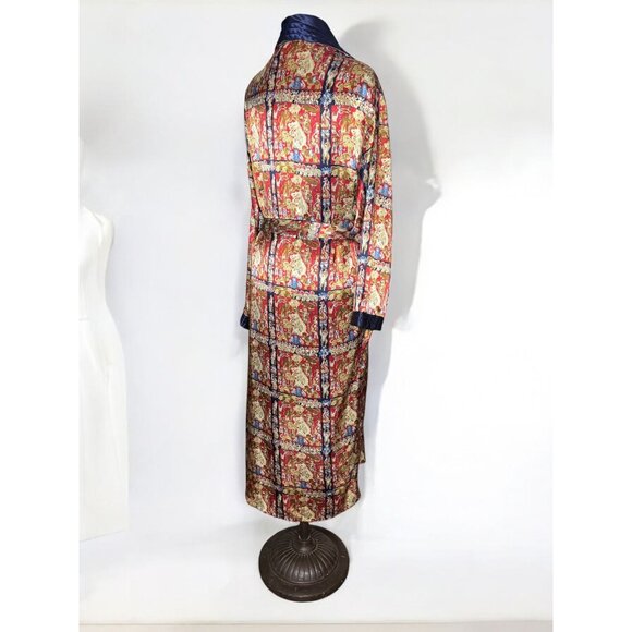 Vintage Victoria's Secret Gold Label Long Belted Floral Satin Robe - Picture 8 of 13